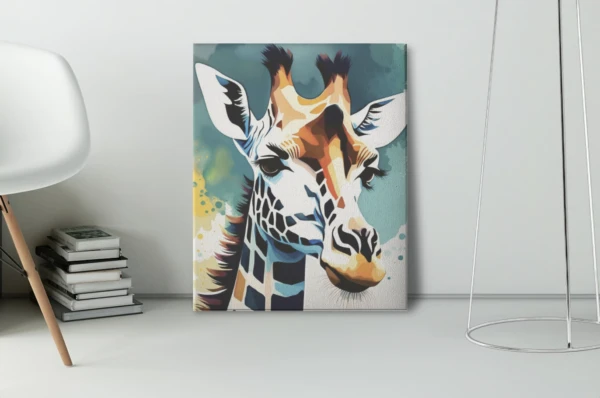 Image of giraffe paint by number canvas