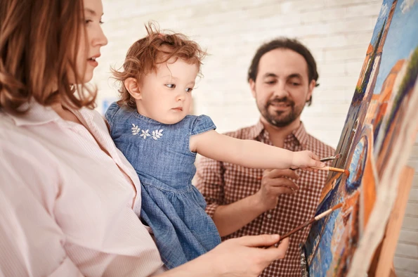 photo of family painting