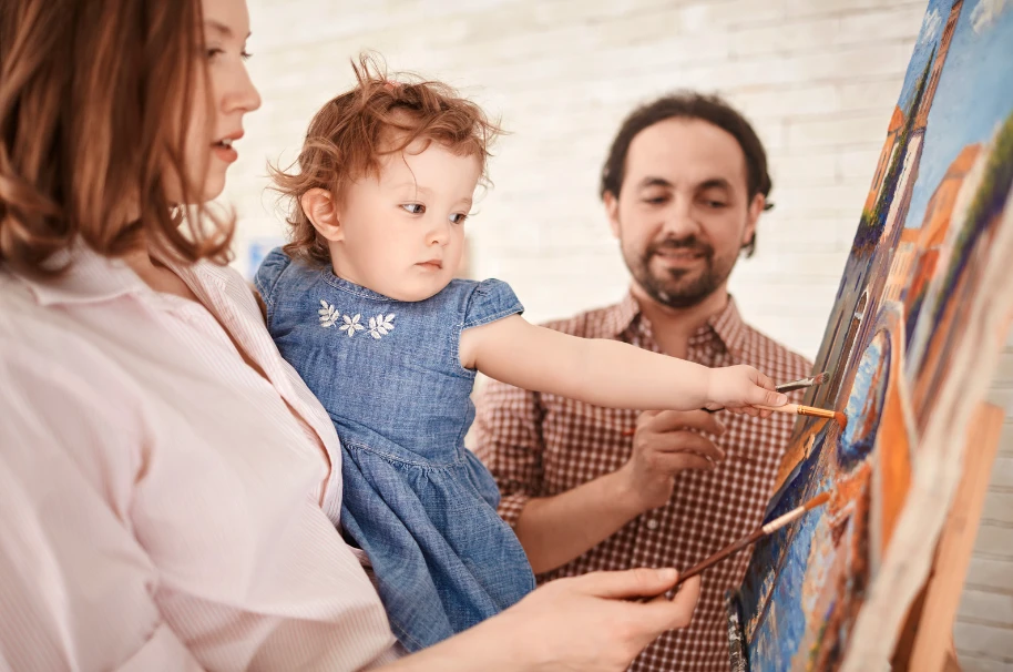 photo of family painting